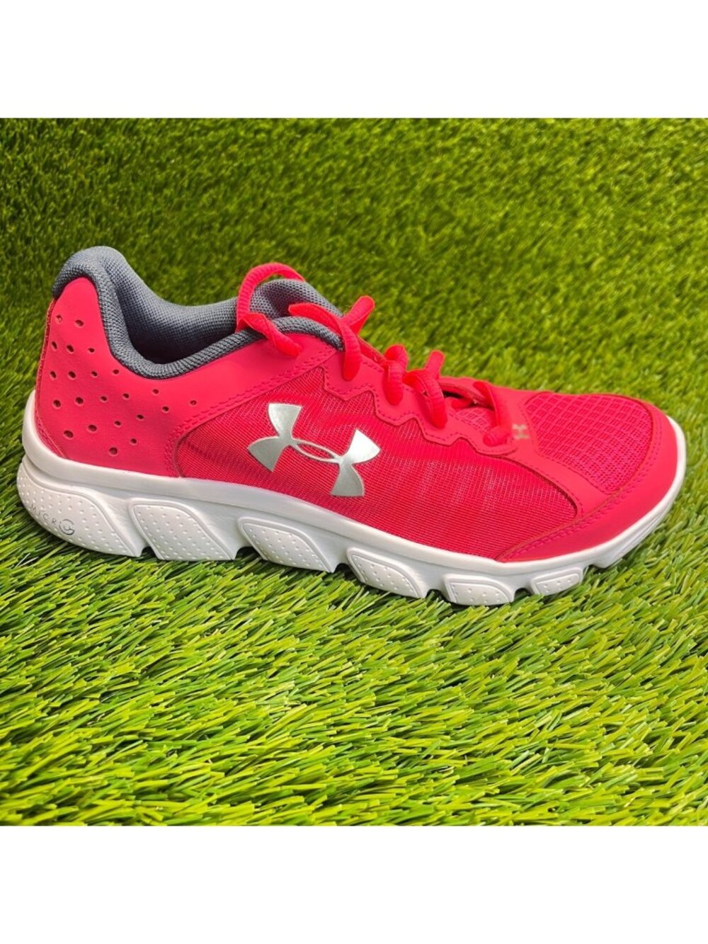 Under Armour Micro G Assert 6 Girls Size 5Y Pink Athletic Running Shoes Sneakers